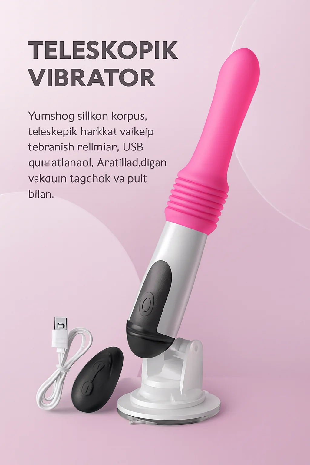 Teleskopik Vibrator – shovqinsiz, ko‘p rejimli