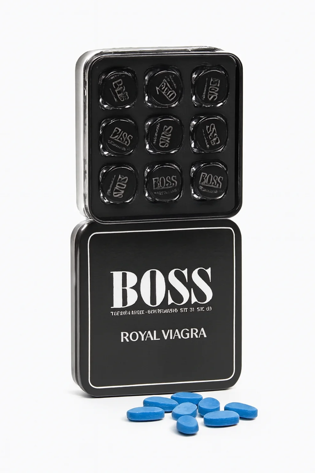 BOSS Royal Viagra — синие таблетки, металлическая коробка